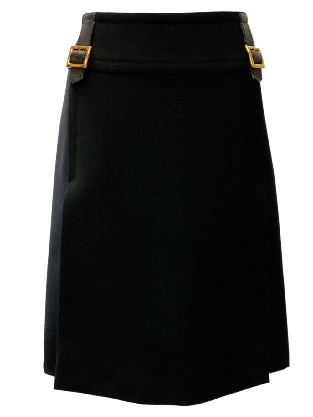 Dolce & Gabbana Black Wool Kilt Skirt